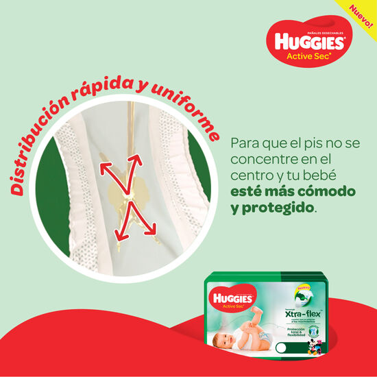 PAÑAL HUGGIES ACTIVE SEC Xtra Flex G x68