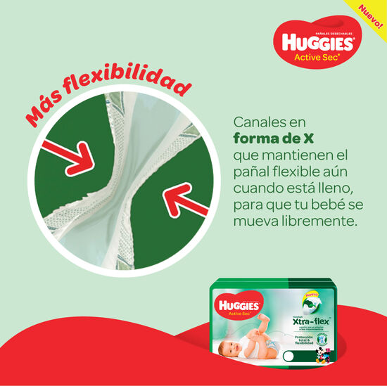 PAÑAL HUGGIES ACTIVE SEC Xtra Flex G x68