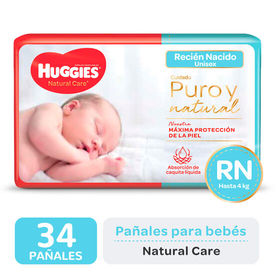 PAÑAL HUGGIES NATURAL CARE RNx34