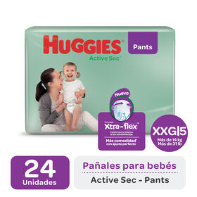 PAÑAL HUGGIES ACTIVE SEC BABY PANTS XXG x24