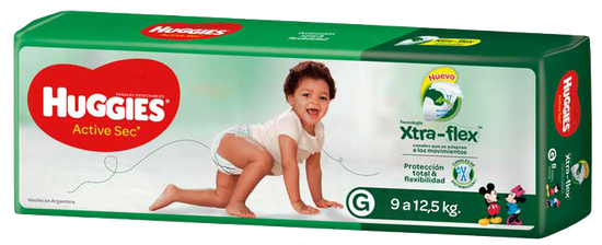 PAÑAL HUGGIES ACTIVE SEC Xtra Flex G