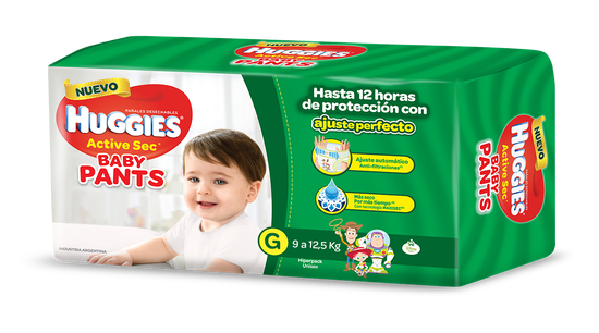 PAÑAL HUGGIES ACTIVE SEC BABY PANTS G