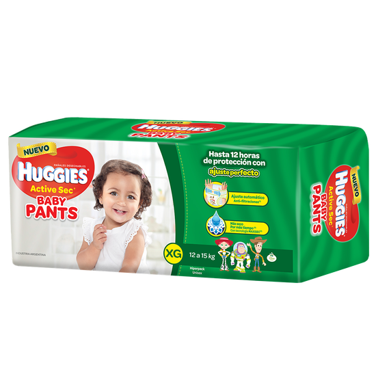 PAÑAL HUGGIES ACTIVE SEC BABY PANTS XG