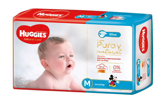 PAÑAL HUGGIES NATURAL CARE ELLOS M